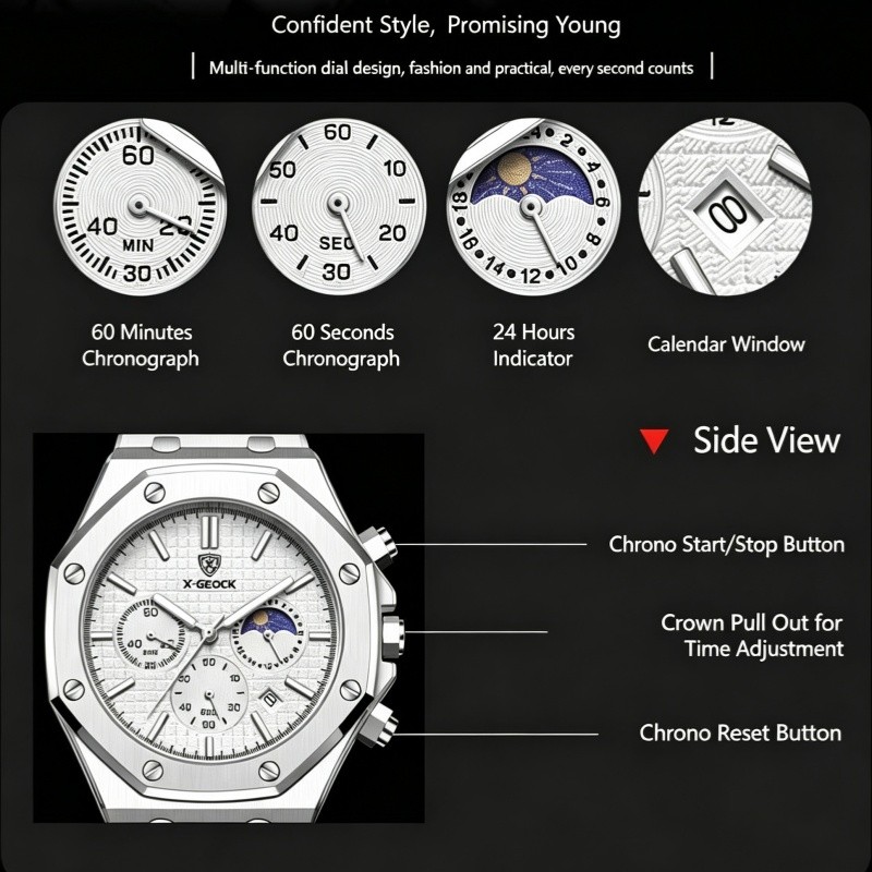 Men Watch Multifunctional pilot/avitor Wristwatch Fashion Classic Business Gifts