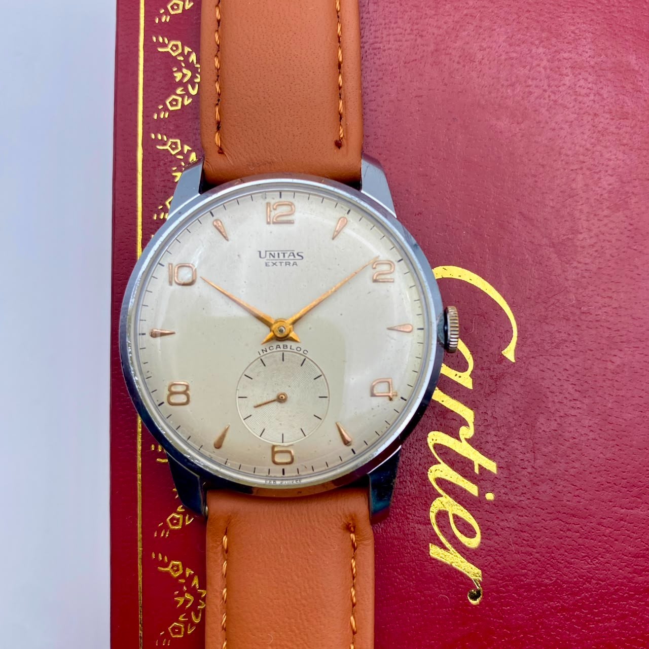 Vintage Unitas Extra XL Jumbo Manual Wind Men Watch Swiss Mechanical Rare 1960s