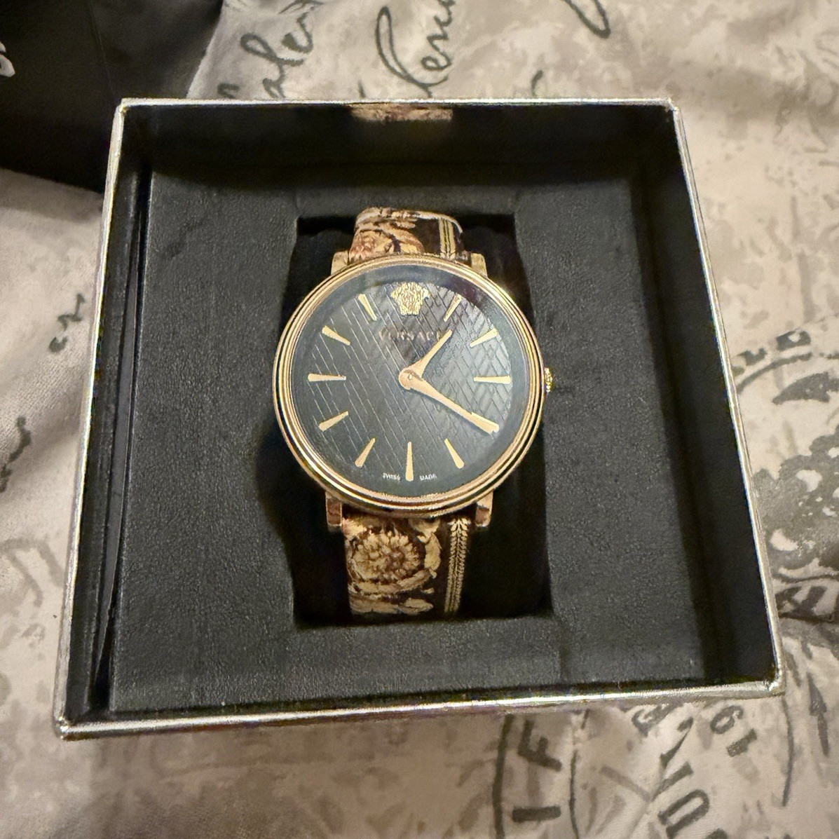 VERSUS Versace Swiss Made Women’s Quartz Watch Black Dial Brown Leather Strap