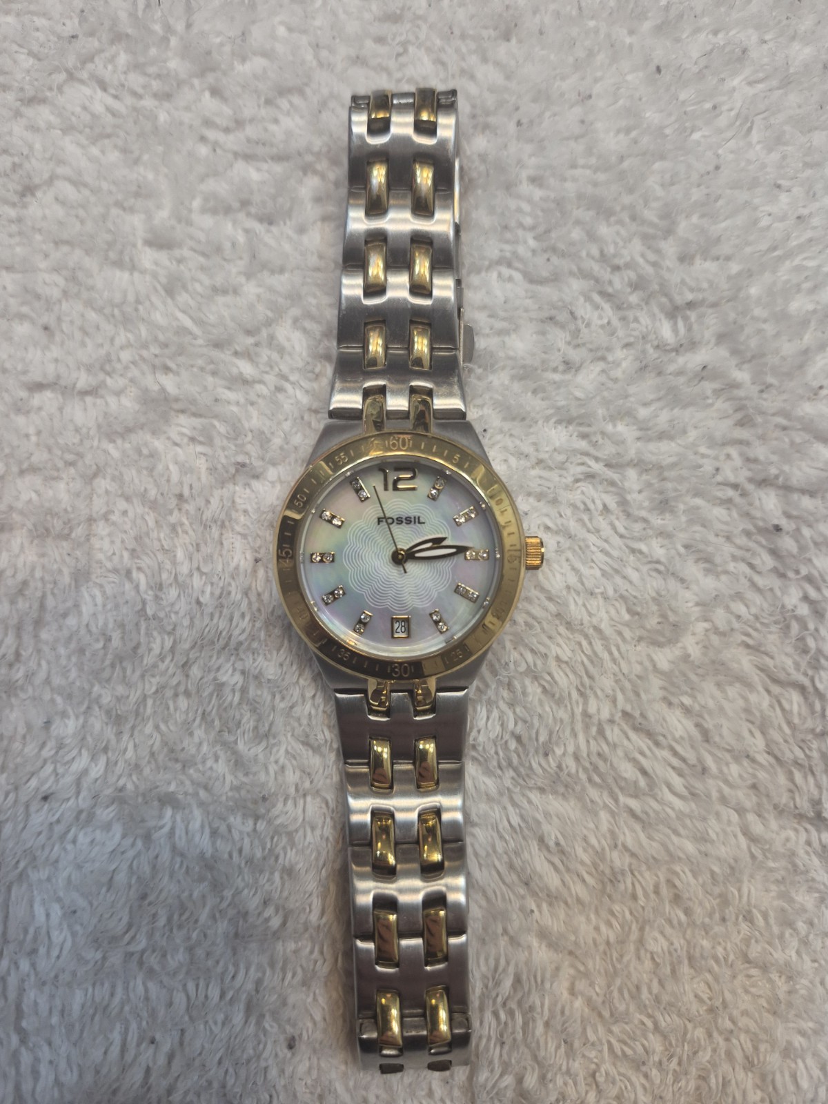 Fossil Blue Women’s Two-Tone Stainless Steel Quartz Watch Mother of Pearl Dial