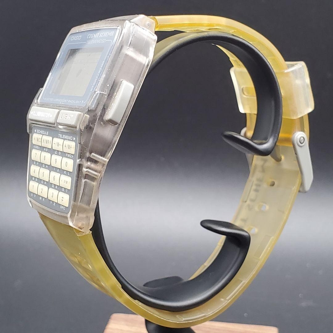 CASIO Data Bank DBC-63 Cognit Schema Yellow Skeleton Y2K Vintage Watch Working
