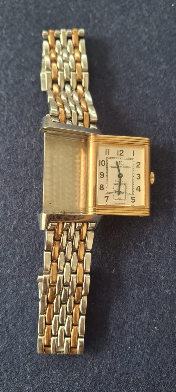 Jaeger-LeCoultre Reverso Two-Tone Bracelet White Dial Manual Swiss Small Sec