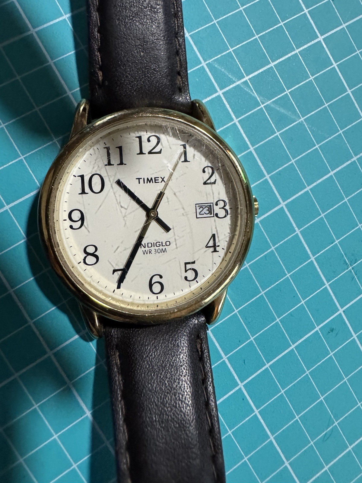 Timex Indiglo WR 30M Date & Time Watch Good Tone Working CR2016 Cell 33 R
