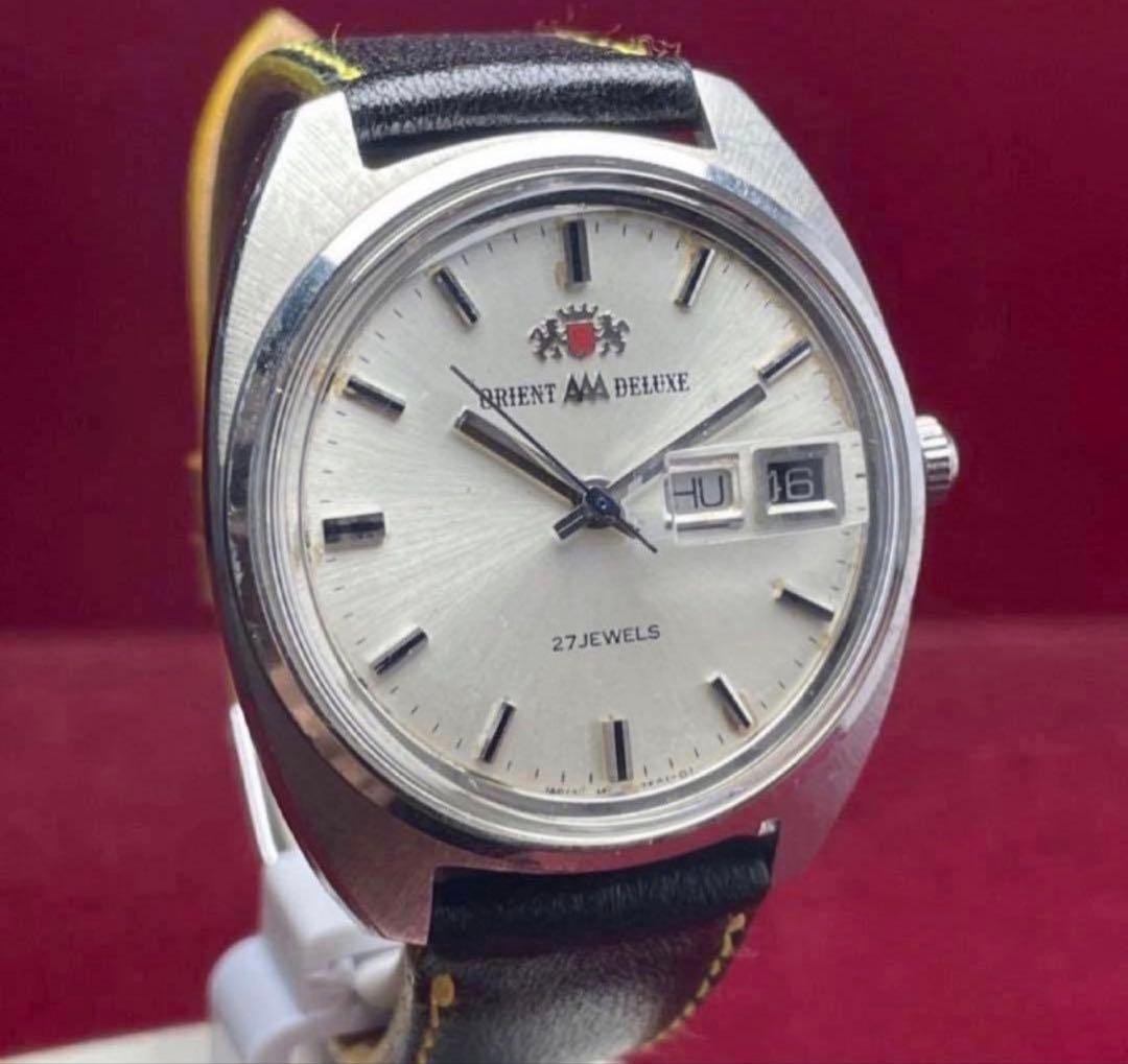 Orient AAA Deluxe Automatic Men’s Watch 1960s Vintage 27 Jewels Silver Dial