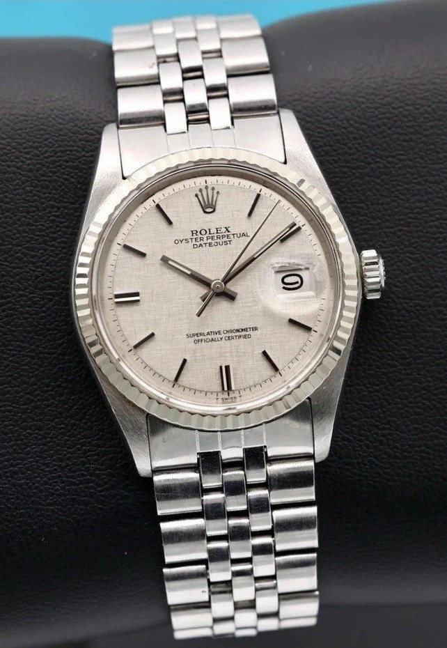 Rolex Datejust Linen Dial Stainless Steel 36mm Automatic Men’s Watch 1601