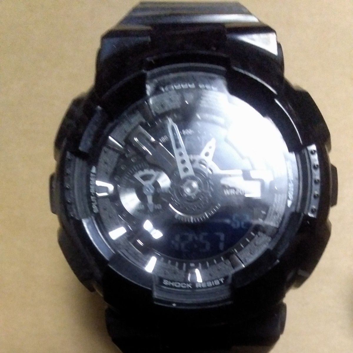 G SHOCK CASIO black wristwatch G Shock BLACK GA 110GW brown rubber belt