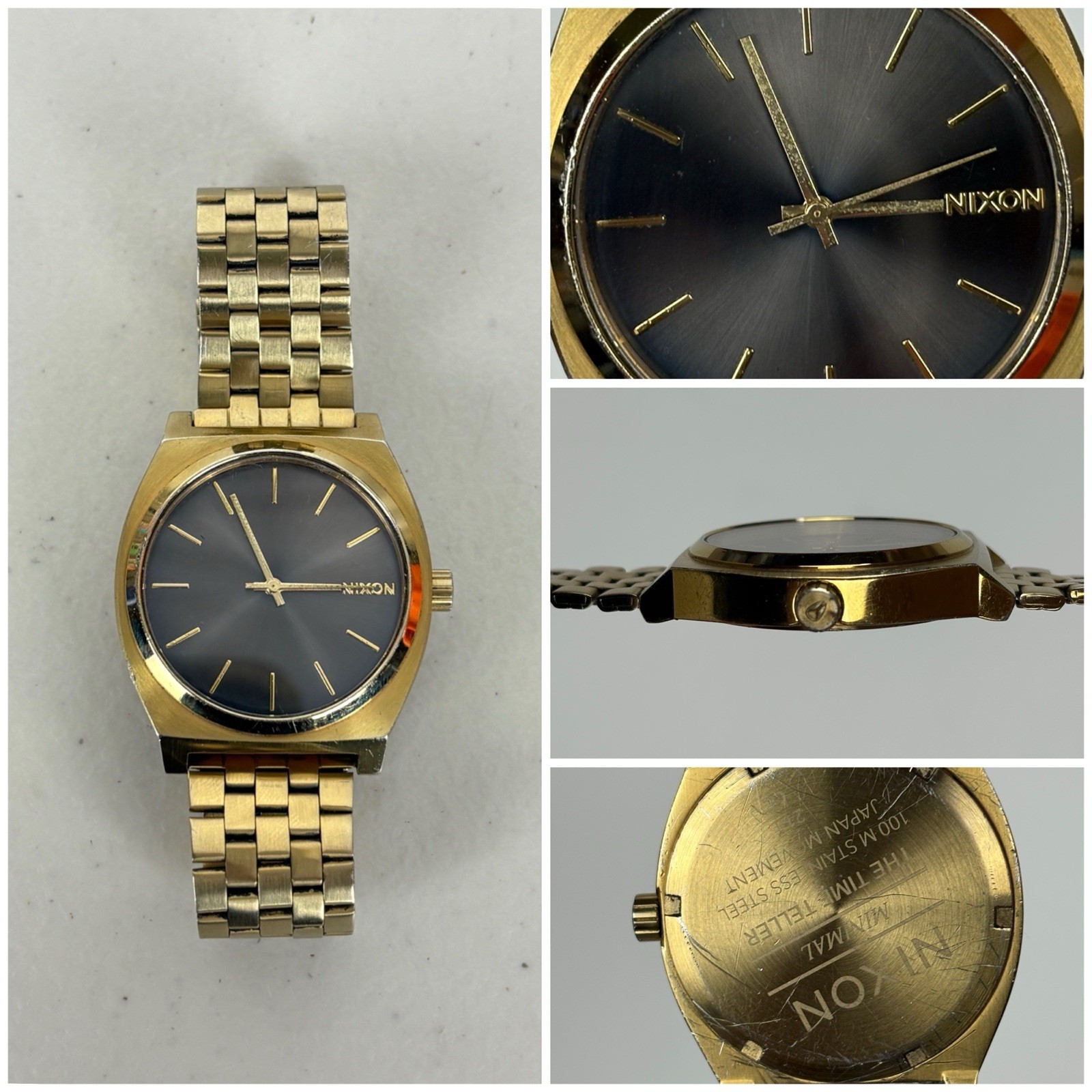 Nixon Minimal Gold Tone 37mm Quartz Watch Steel Bracelet Unisex Nixon Watch