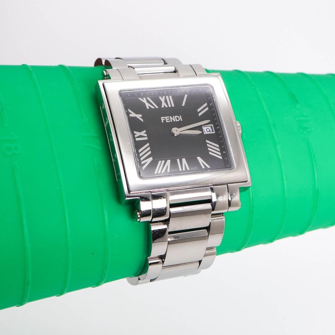 FENDI working watch ZUCCA dial date square Roman 3869