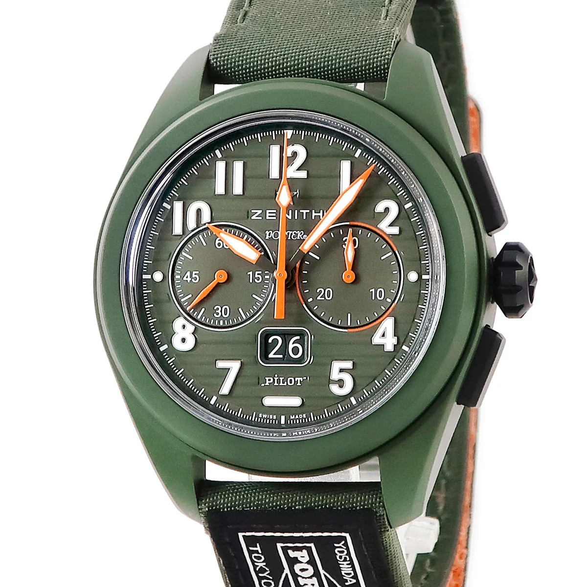 Zenith Pilot Date 49.4001.3652 / 63.I001 Fabric Ceramic Nylon 42.5mm #HDW209