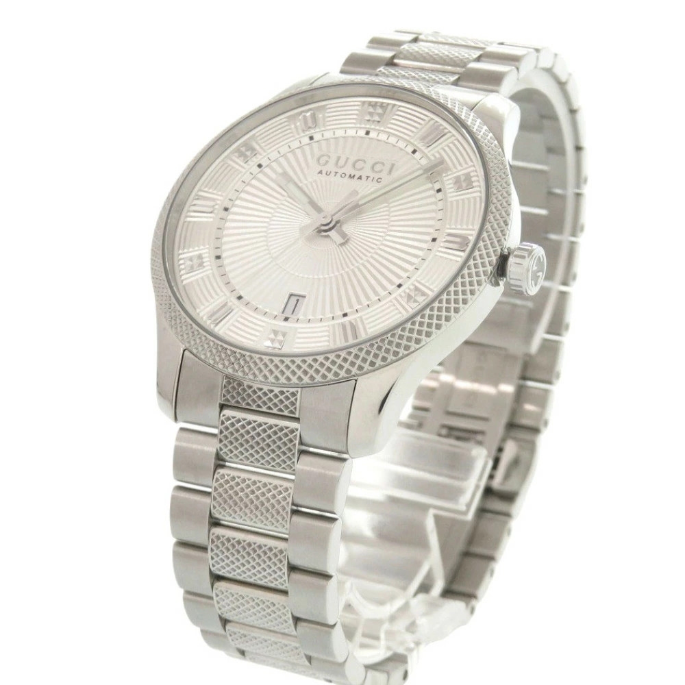 Gucci Eryx Date 126.3 Silver automatic watch Used Silver Wristwatch
