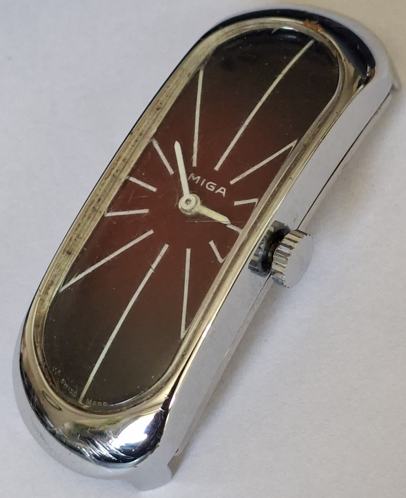 TECHNOS CURVEX BANANA WOMEN VINTAGE WATCH 50 mm x 18 mm WORKING