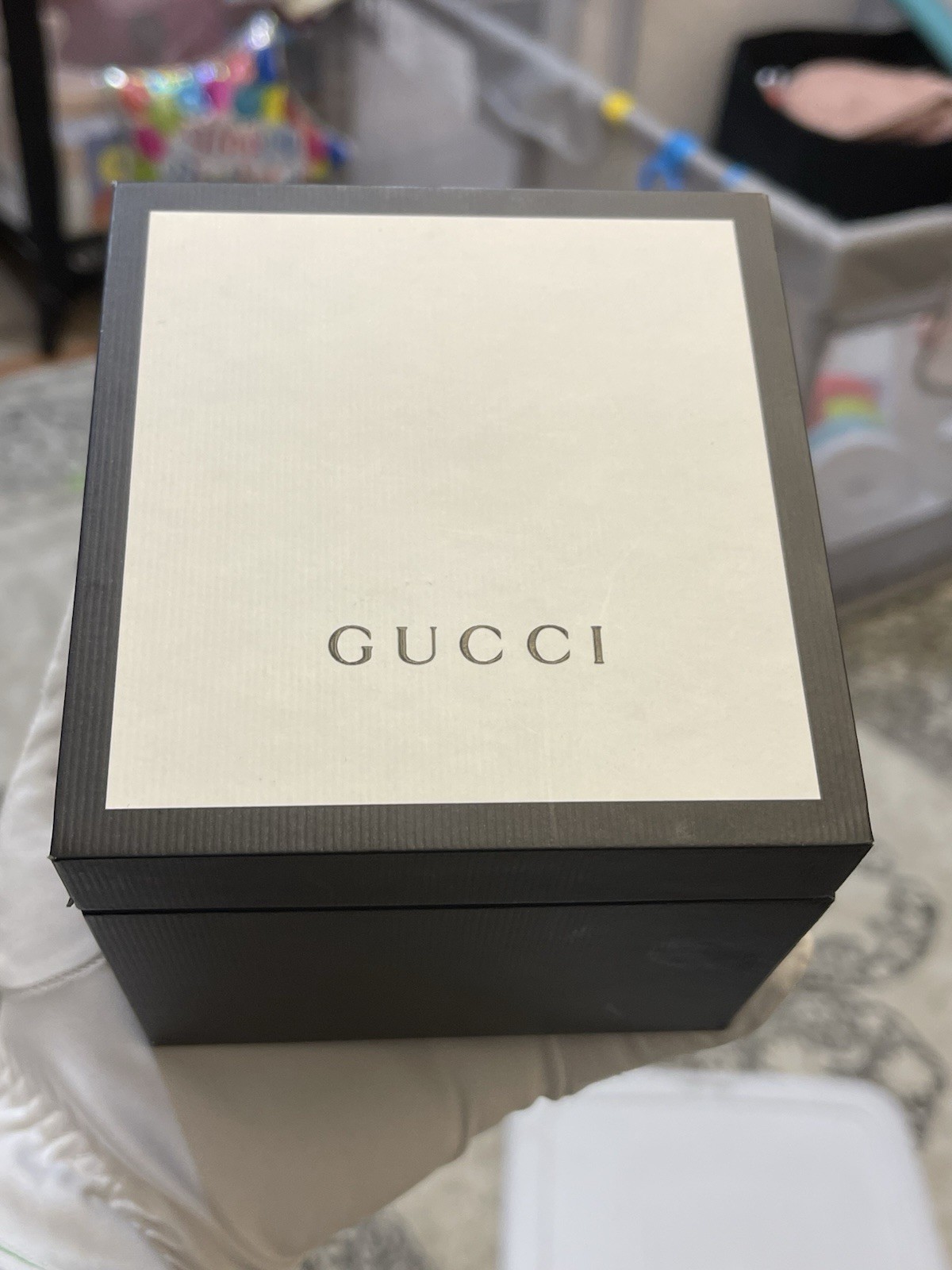 Gucci Sync Quartz Gray Dial Gray Rubber Strap Watch For Men XXL 44mm YA137301
