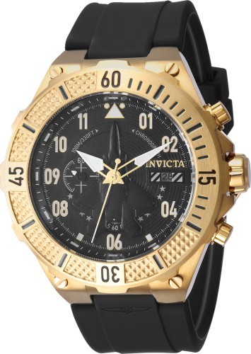 Invicta Men’s 39889 Aviator Quartz Multifunction Black Dial Watch