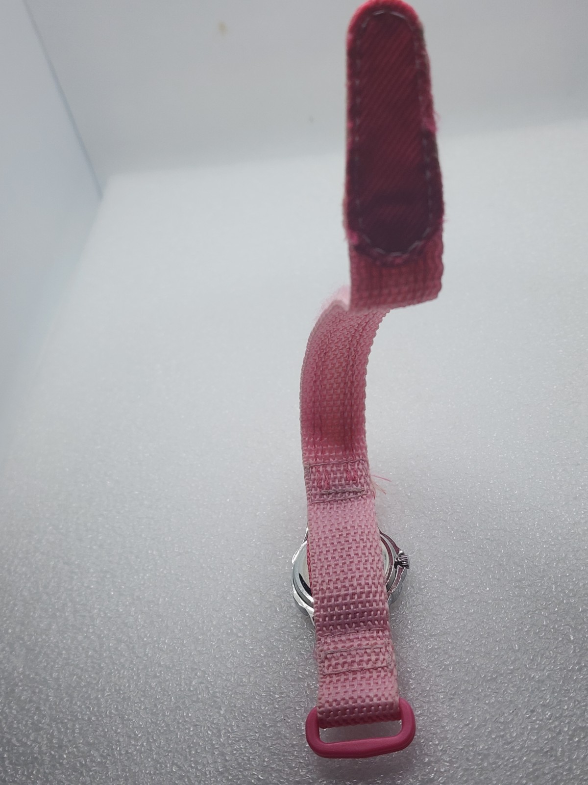 Timex 30mm Hook Loop Pink Black Dial Indiglo Sport Active Watch Strap Red Hands
