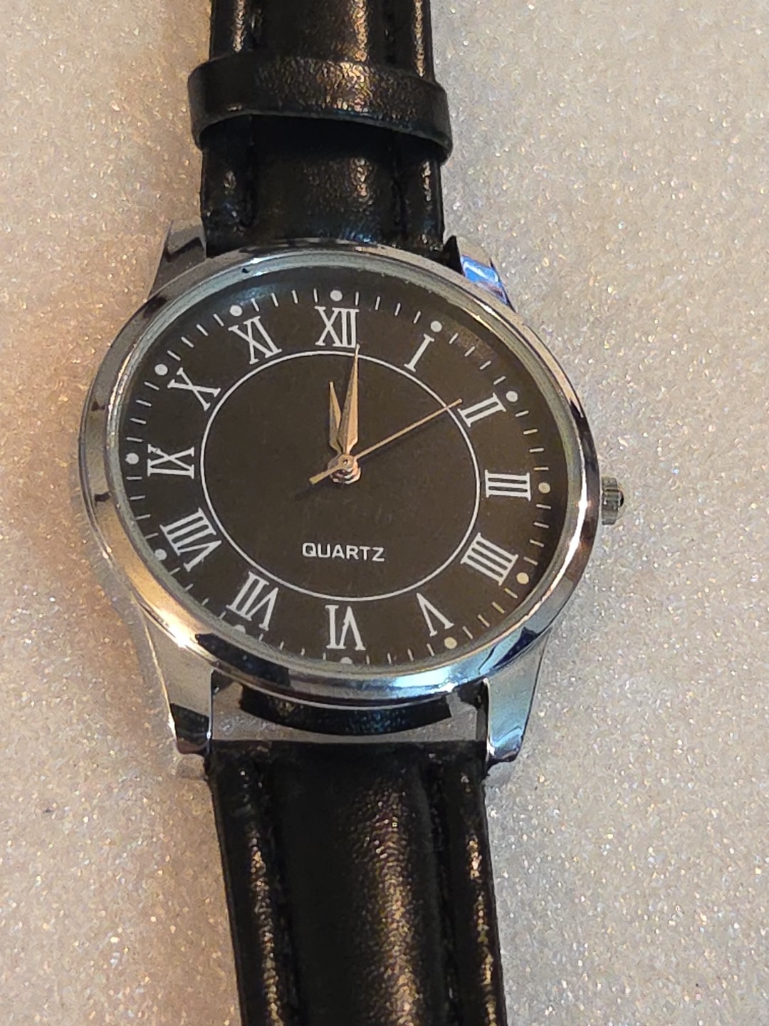 Men’s Wrist Watch Quartz Movement Stainless Steel Back. New Battery. NOS L10