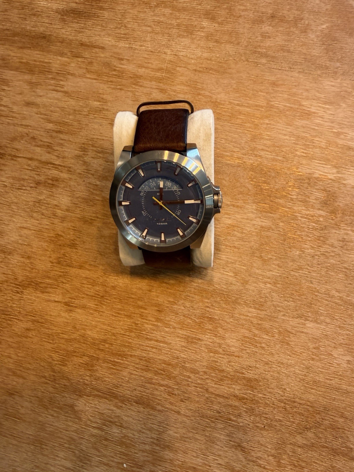 Diesel Only The Brave Men’s Chronograph Blue Dial Brown Leather