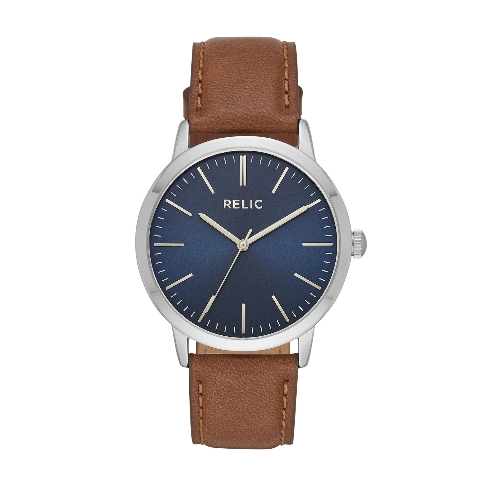 Relic by Fossil Men’s Jeffery Dark Brown Leather Band Watch ZR77300
