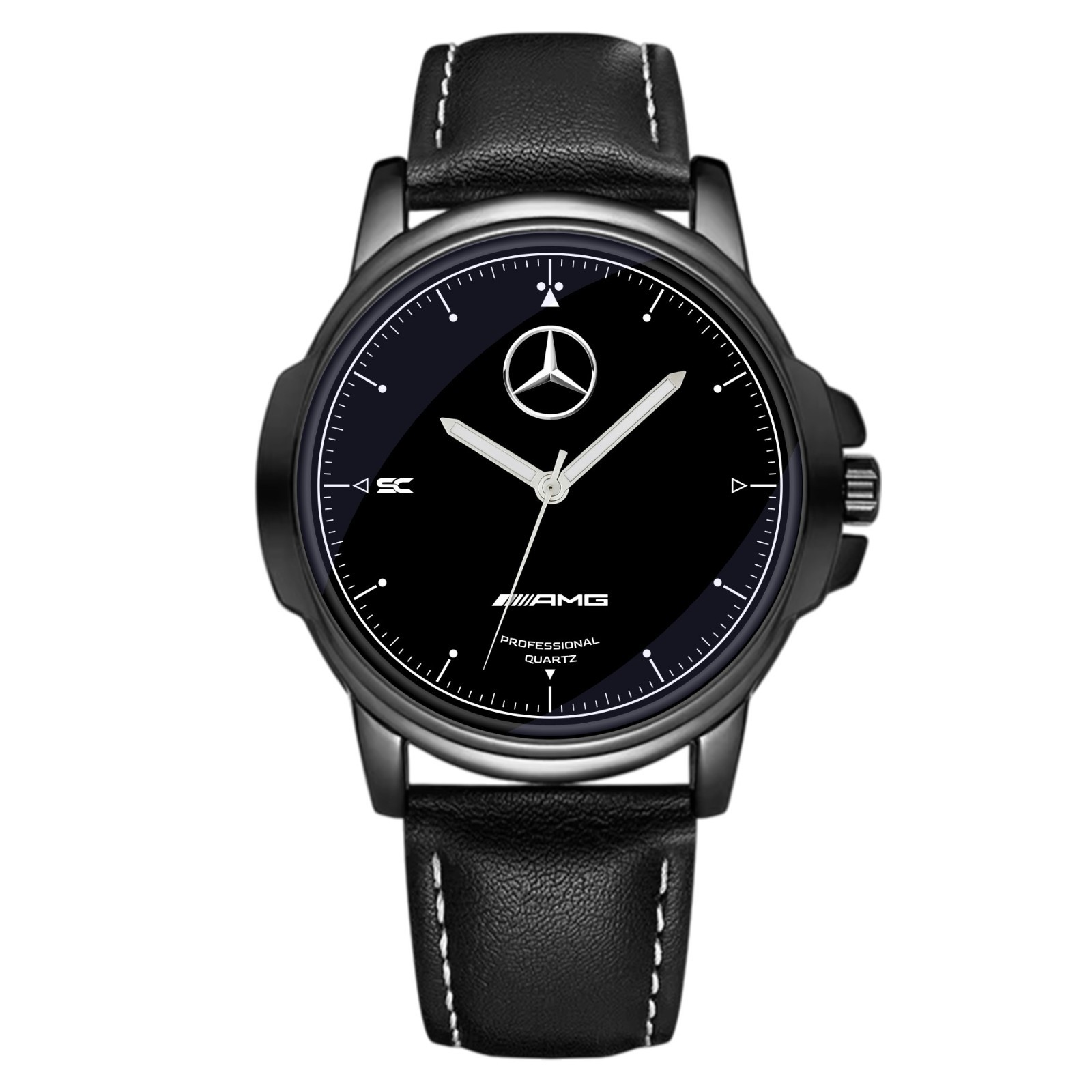 Mercedes Benz Sport AMG Professional Black Fan Art Quartz Wrist Watch