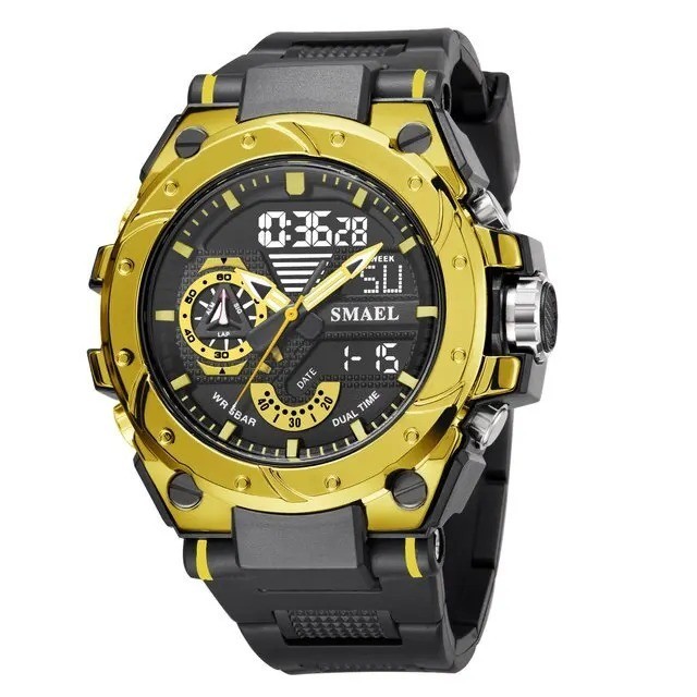 SMAEL 8060 Men’s Sport Quartz Watch LED Dual Display Shock Resistant Waterproof