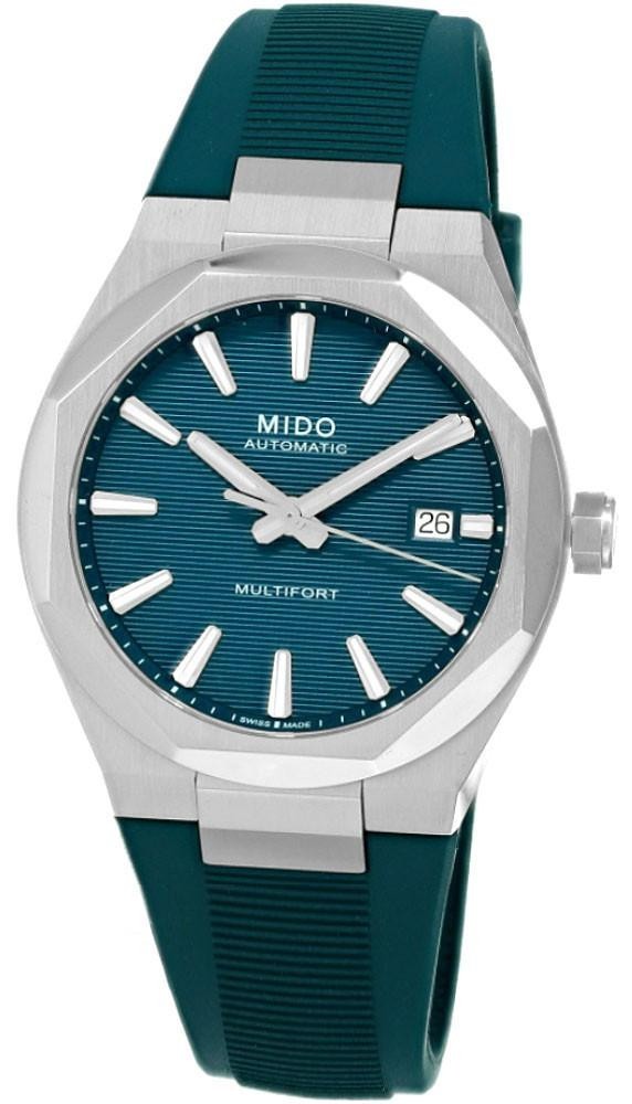 Mido Multifort 8 One Crown 40mm Green Dial Rubber Mens Watch M055.507.17.091.00
