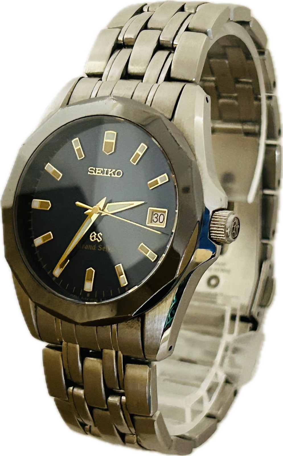 Seiko Grand Seiko 8J56-8000 SBGF003 Blue 37mm Quartz Mens Watch Excellent A6796