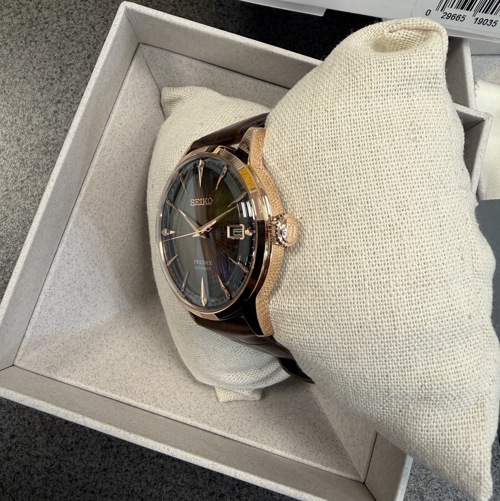 Seiko Presage Automatic Brown Dial Brown Leather Band Watch SRPB46 Made In Japan