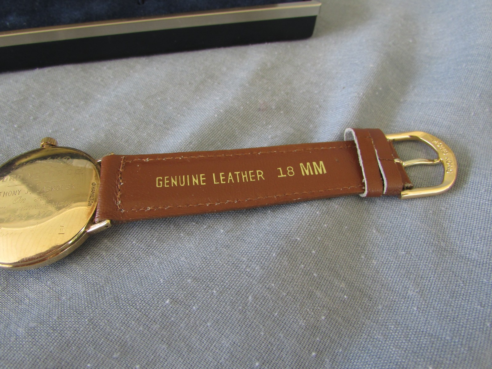 HAMILTON Solid 10K Gold Mechanical 1970s Watch – FORD MOTOR COMPANY 35th ANNIV.