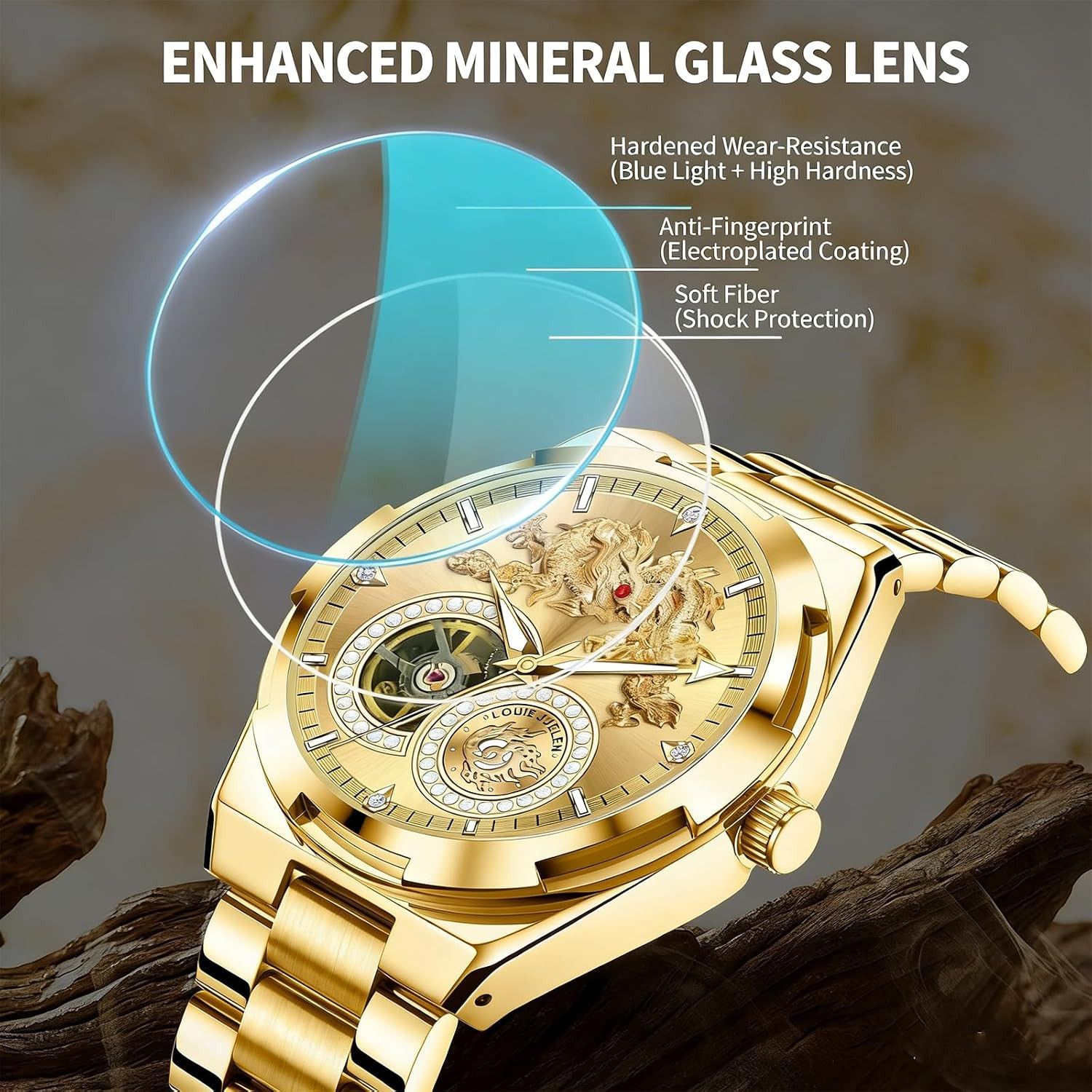 Luxury Men’s Automatic Mechanical Watch – Waterproof, Luminous, No Battery Neede