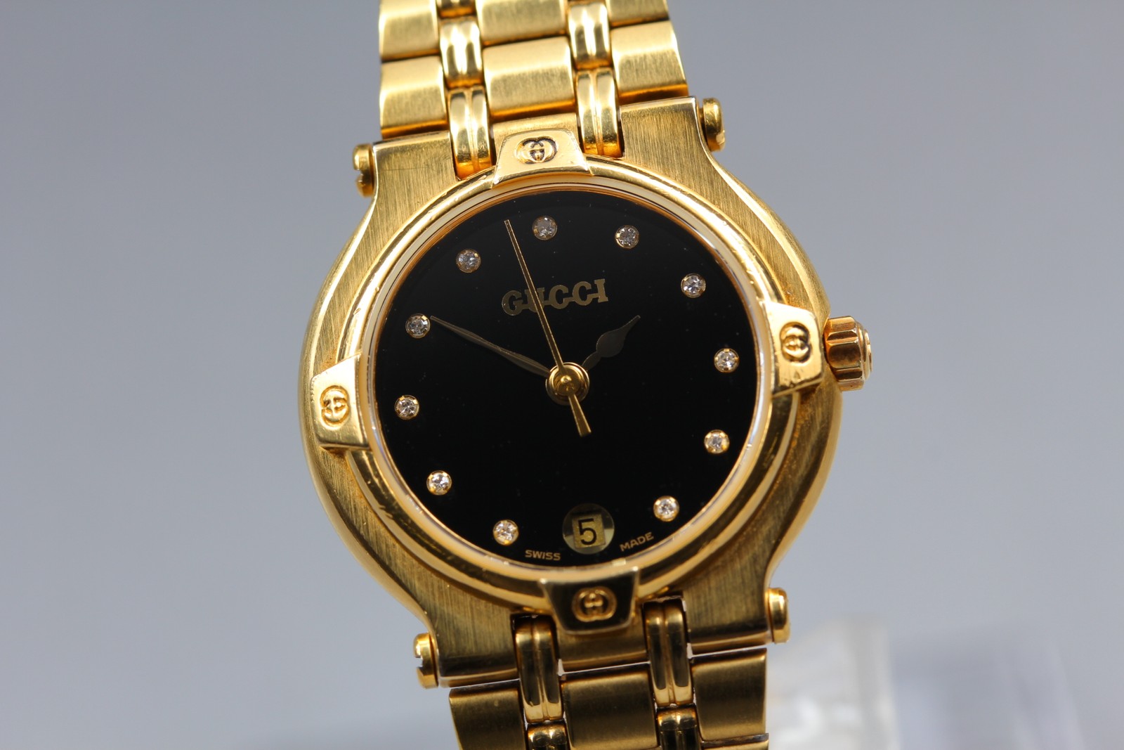 [Near MINT] Gucci 9200L 25㎜ Gold 11P Diamond Date Dial Quartz Women’s Watch