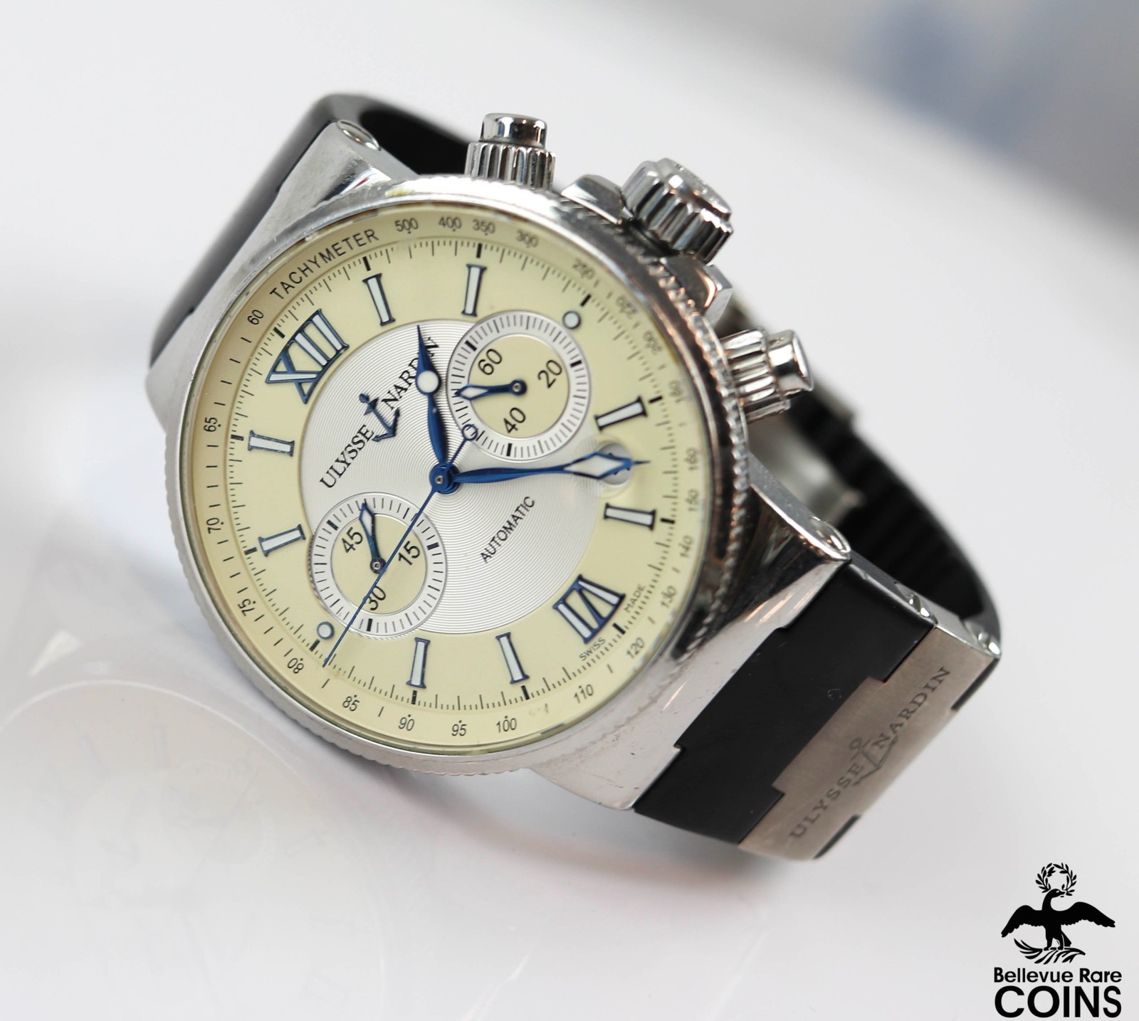 ULYSSE NARDIN Automatic 57J Cream & Silver Dial 40mm St. Steel Case Men’s Watch