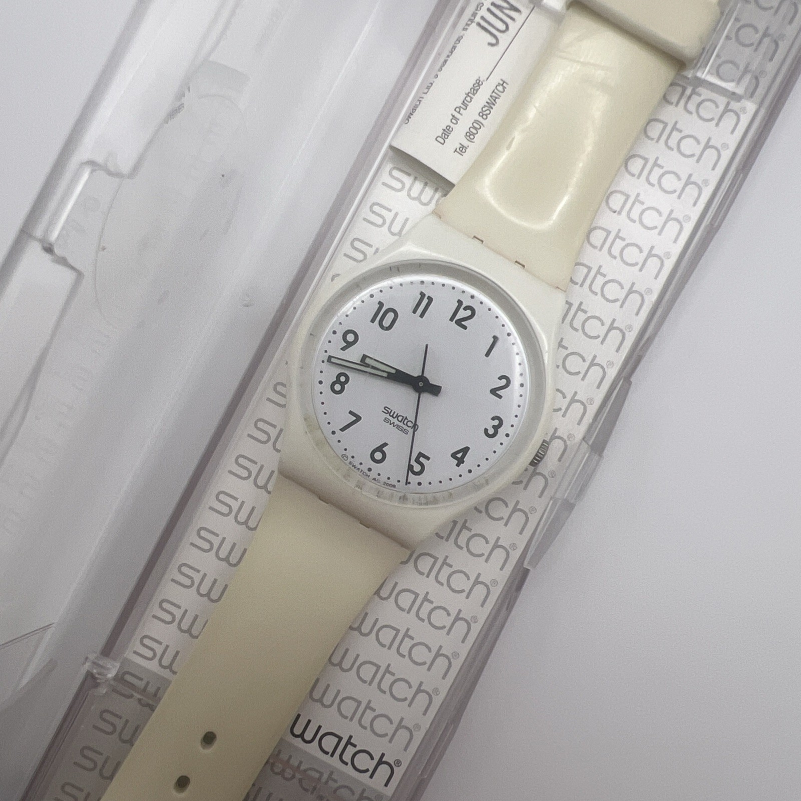 Swatch JUST WHITE Originals Gent 34mm GW151 2010 Watch with Case and Papers