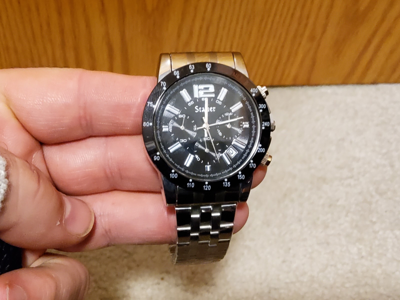 Stauer Jet Setter Chronograph Men’s Watch 38061 Stainless Steel New in Box