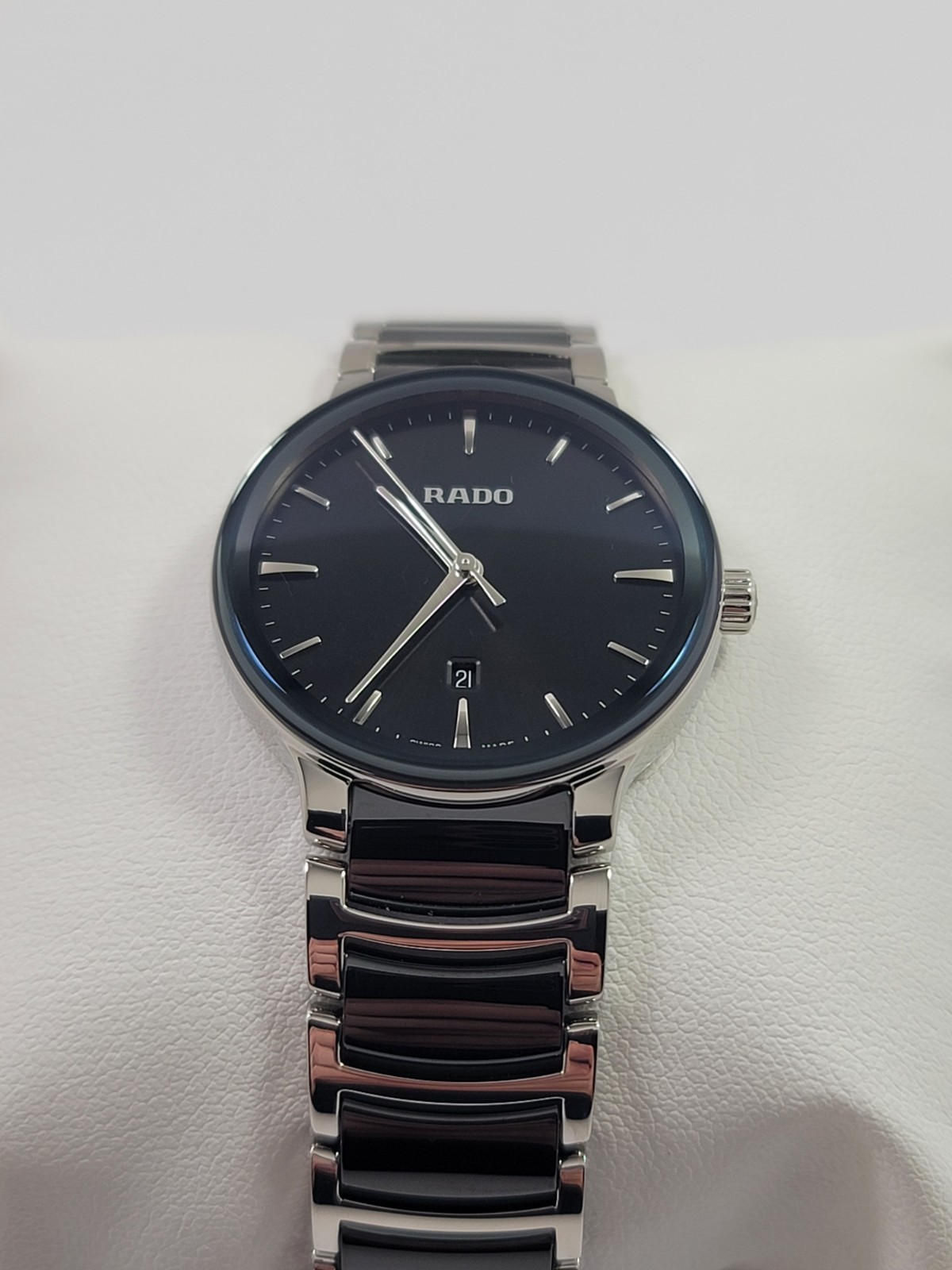Rado Centrix Quartz Black Dial Stainless Steel Ceramic Ladies Watch R30026152