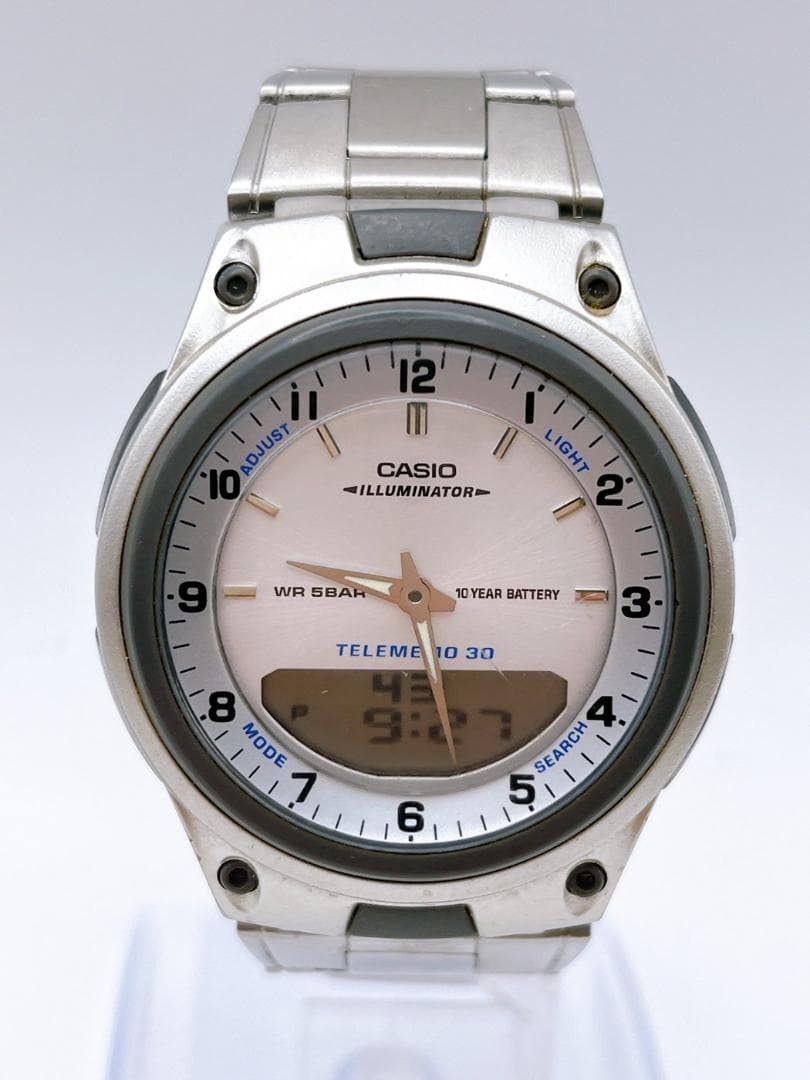 Casio AW-80 Silver White Analog Digital Watch