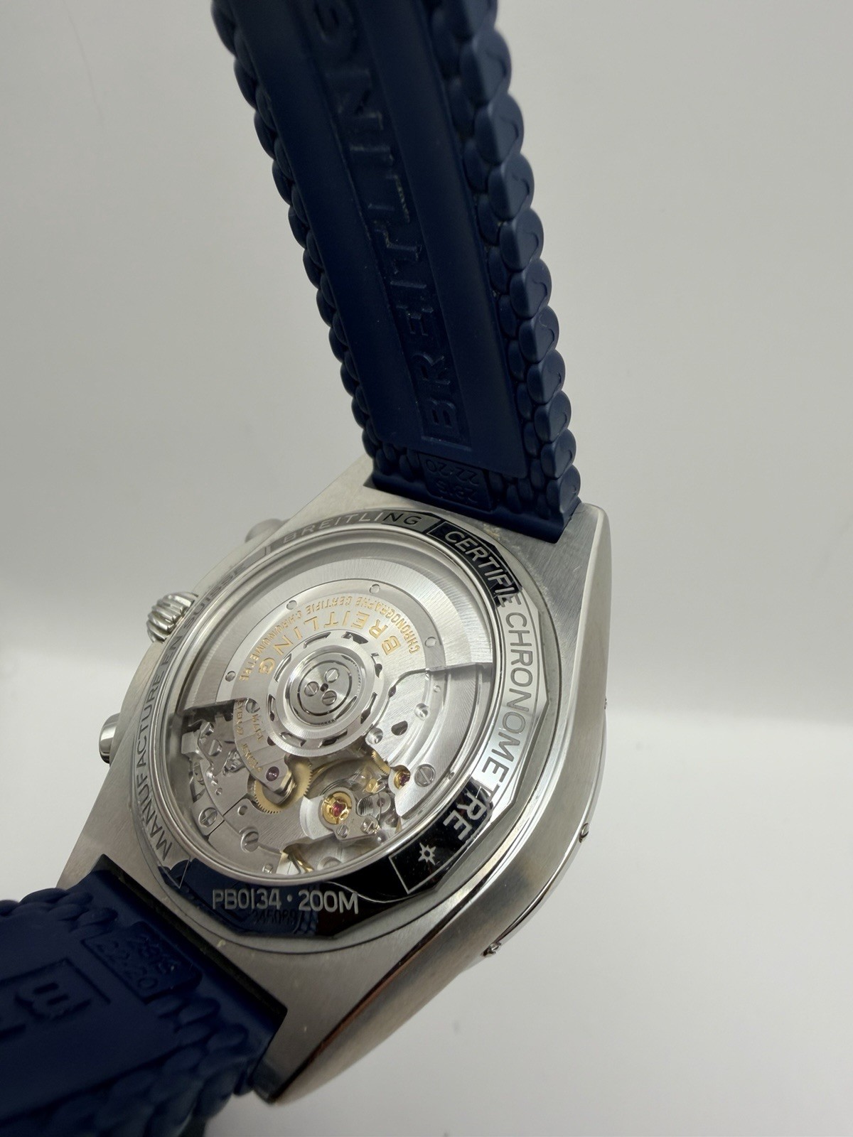 Breitling Chronomat Platinum Bezel PB0134 Ice Blue Dial
