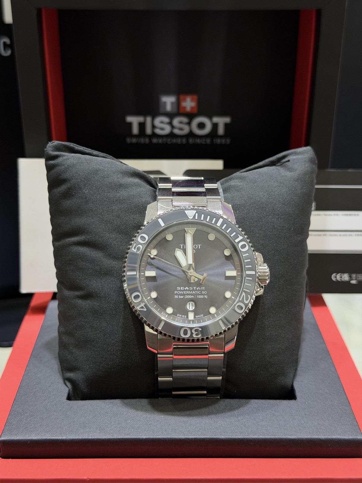 New Tissot Seastar 1000 Powermatic 80 Gray Dial Steel Watch T120.407.11.081.01