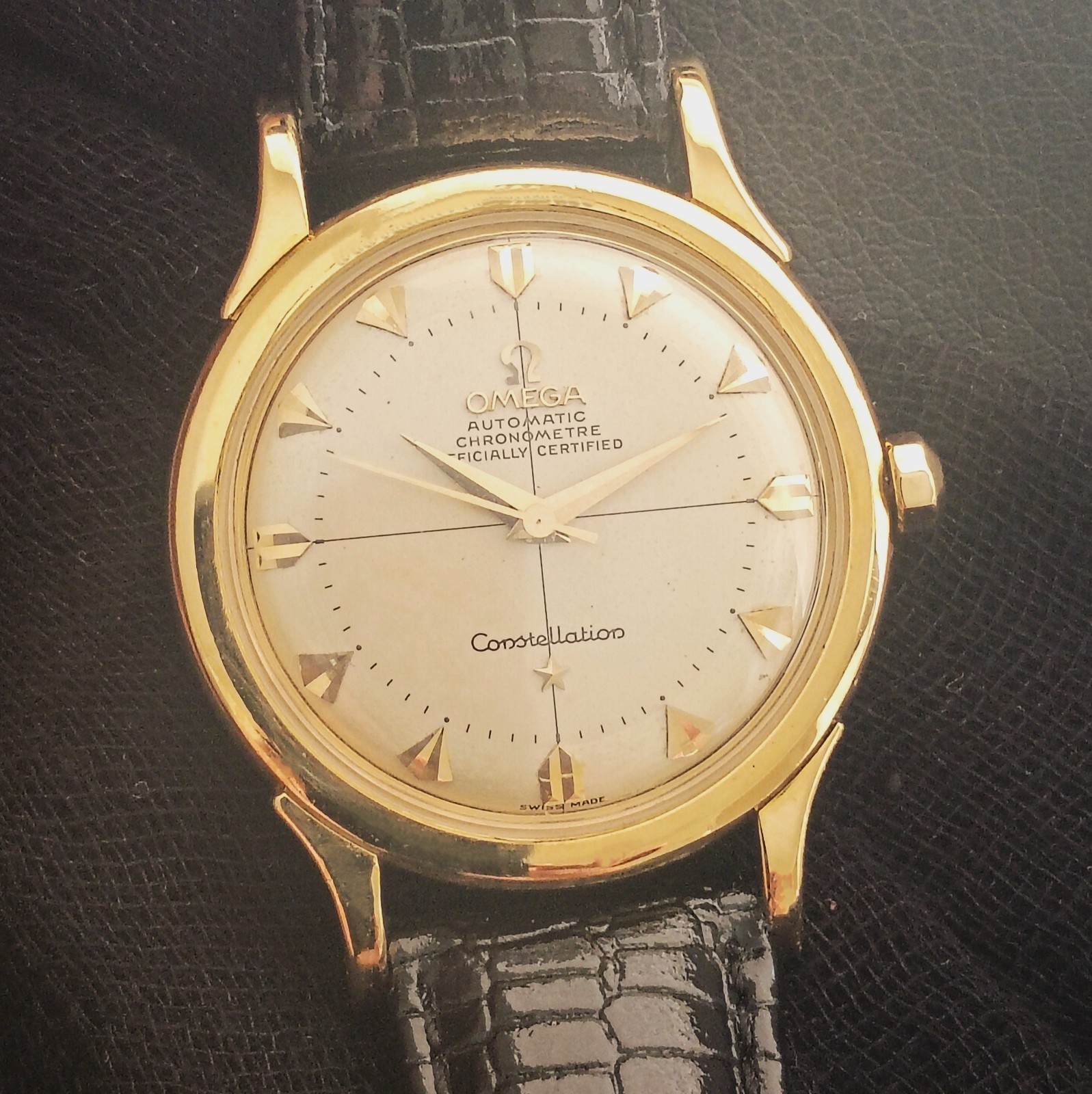 18k Solid Gold OMEGA Constellation Arrow Markers Automatic Vintage Men’s Watch