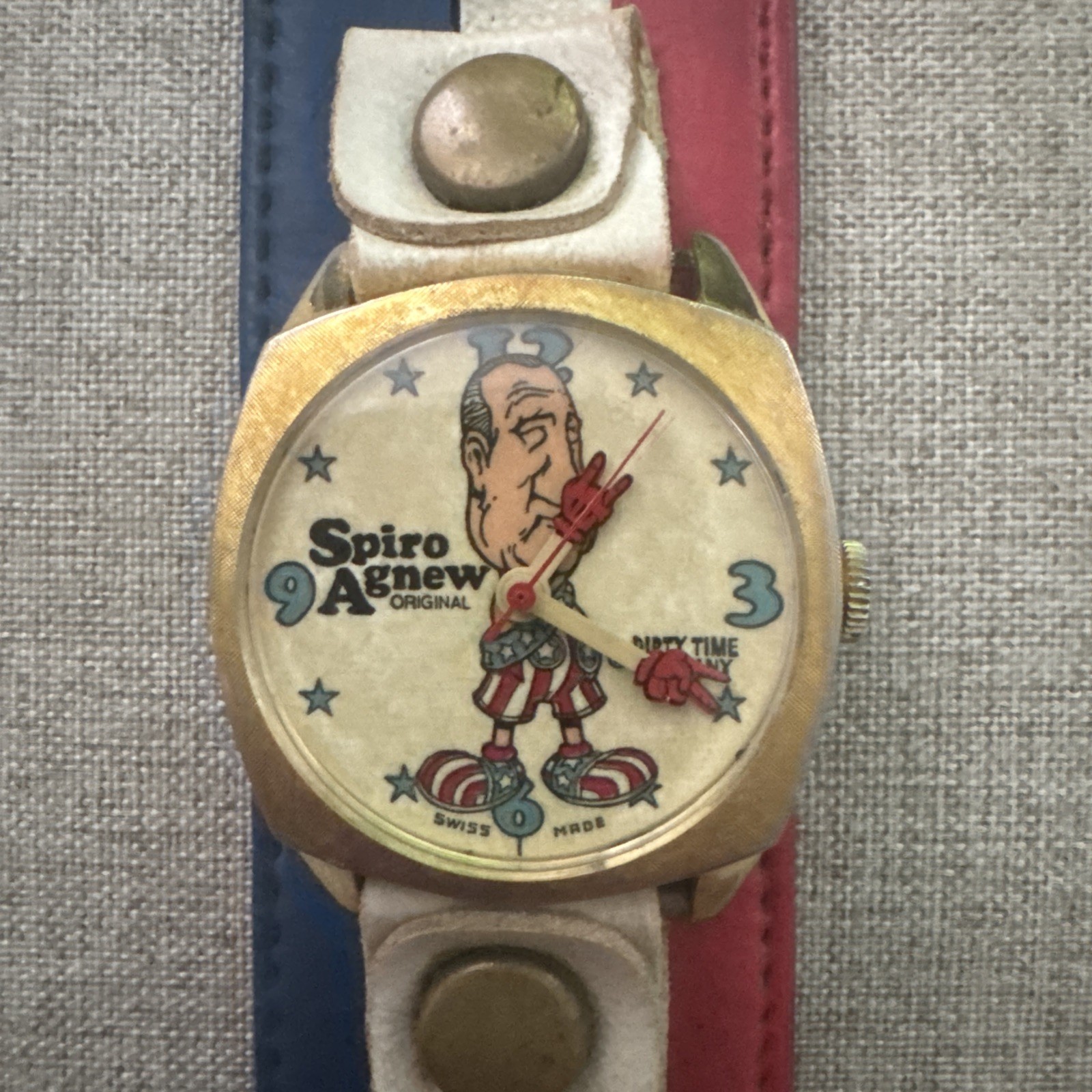 Vintage 70s Spiro Agnew Original Watch Dirty Time Co. Swiss Works
