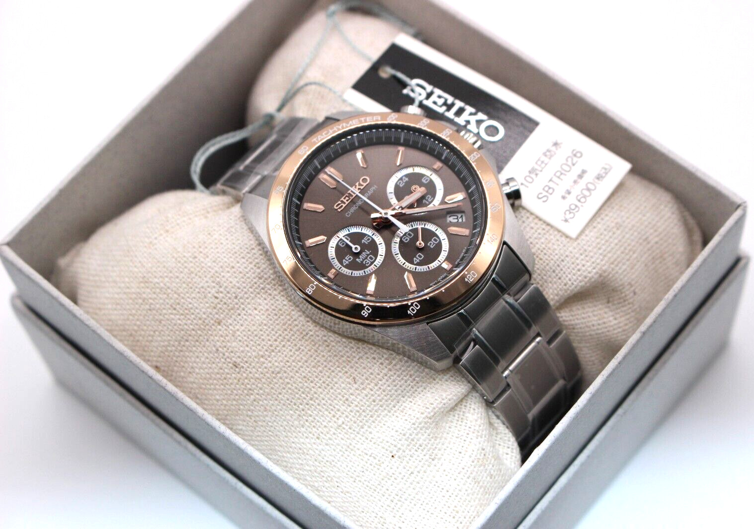 SEIKO SELECTION SBTR026 Watch Men’s Chronograph Pink Gold Authentic From Japan