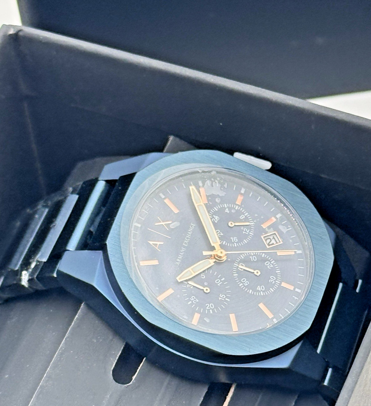 Armani Exchange Sync ChronographWatch -analog Stainless Steel Watch-blueAX4189