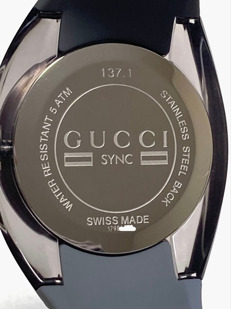 Excellent Condition GUCCI SYNC 137.1 Rubber Belt Men’s Watch