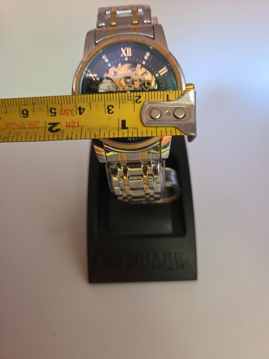 Lavaredo Automatic Skeleton Watch Men 42mm Black Gold Silver Tone 8.25″ WRIST