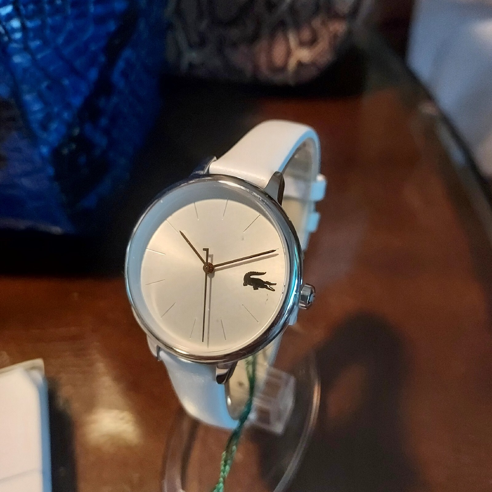 Lacoste 2001159 Women’s Cannes 3 Hands Leather Watch White Strap New