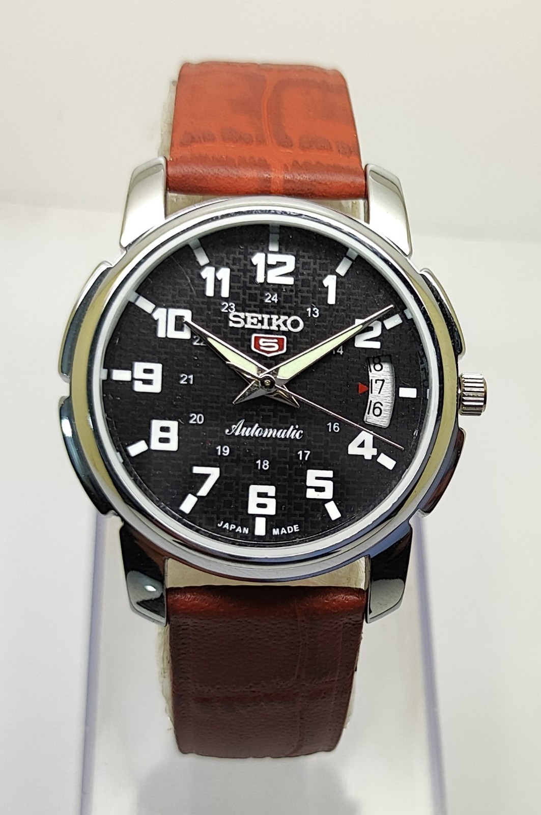 Refurbished Automatic Men’s Watch Day Date | Classic Vintage Style Leather Strap