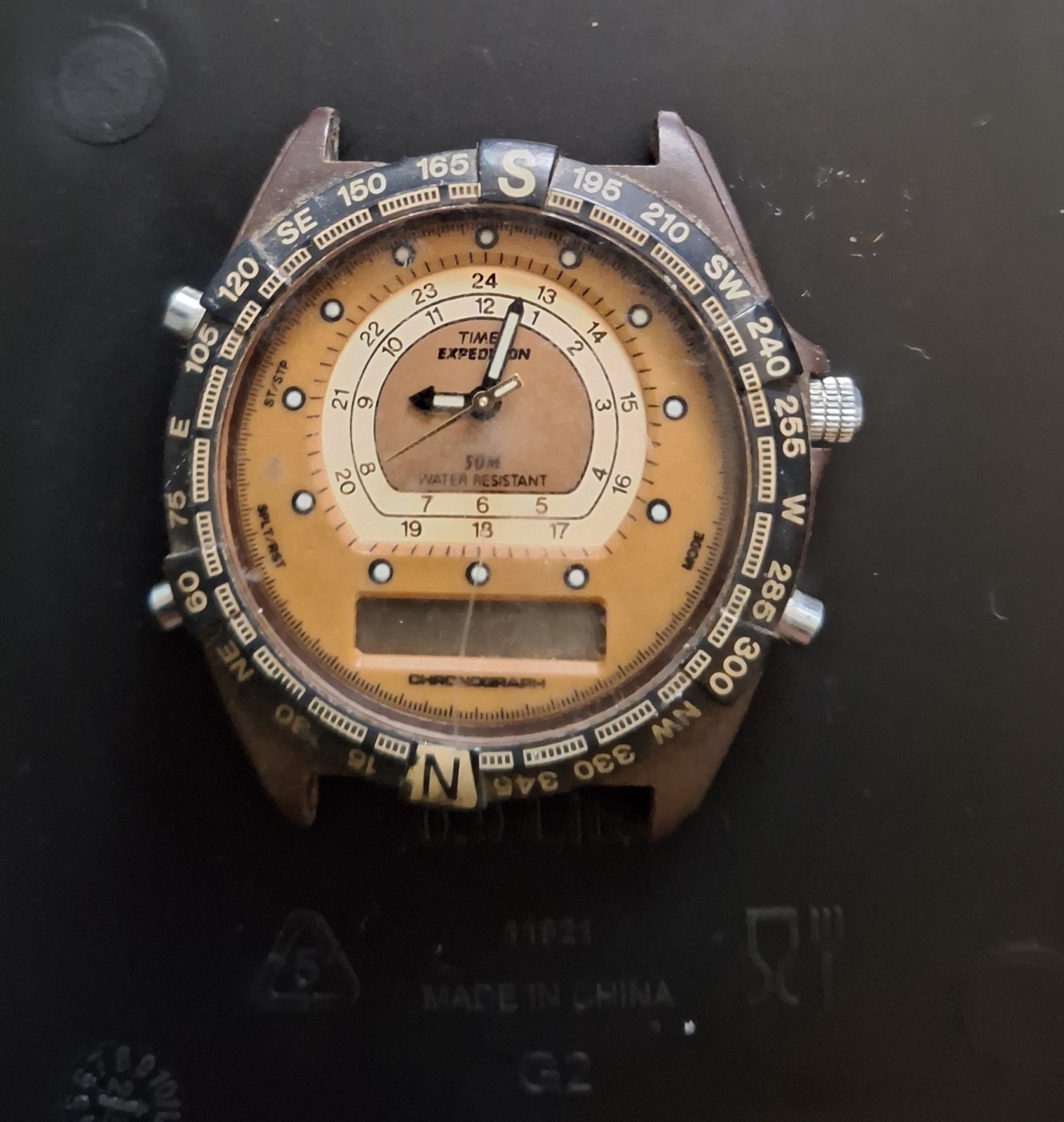 Timex Expedition Compass Quartz Analog Sports Wristwatch Leather 50m WR