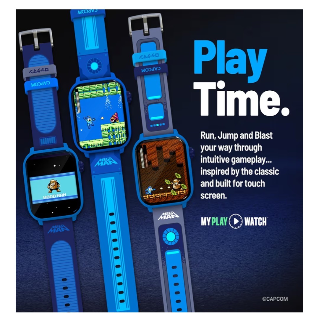Mega Man Digital Gaming Watch Classic & Arcade Modes Extra Band Included