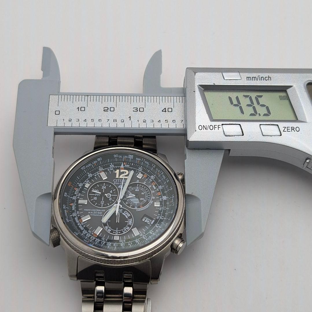 CITIZEN PROMASTER Pilot Watch Quartz 43.5mm Titanium Rotating Slide Rule