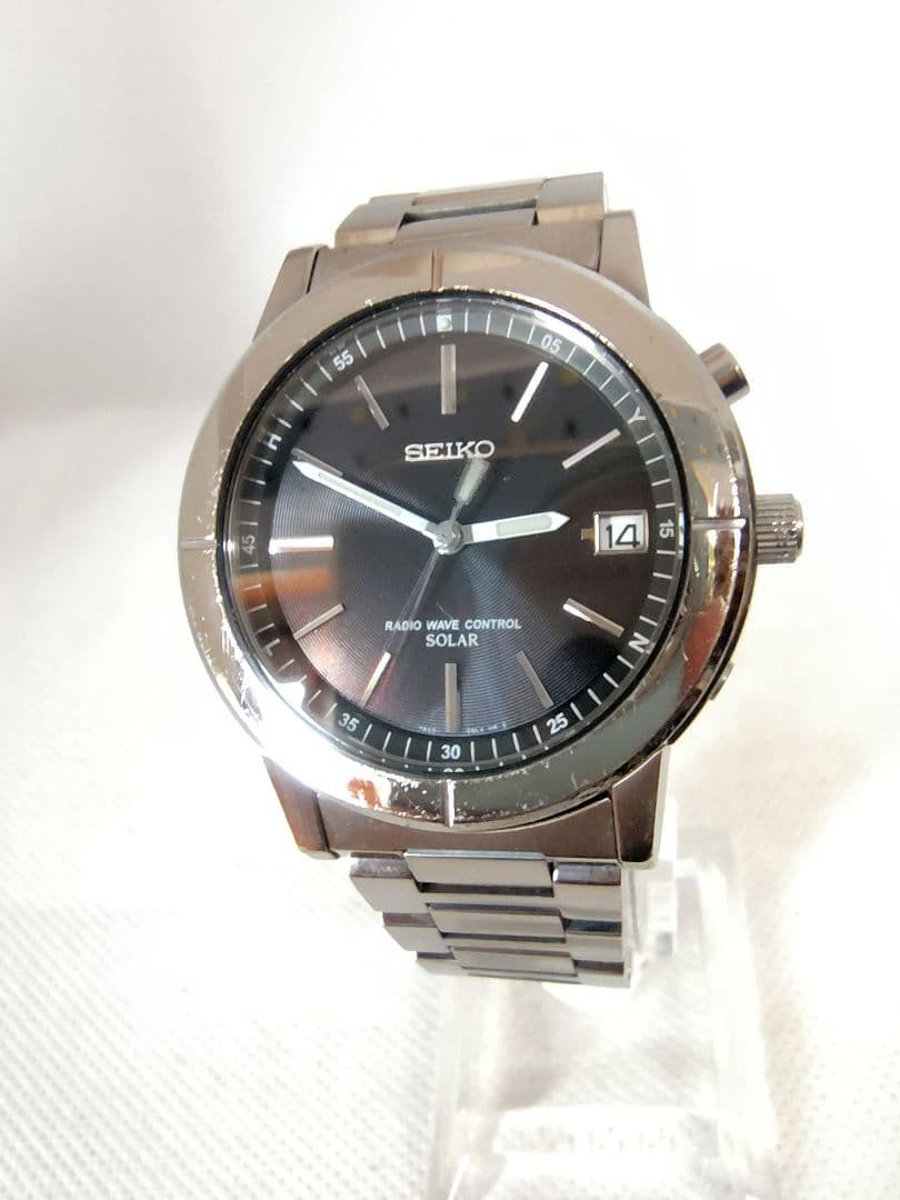 Seiko 7B22 0AW0 Solar Atomic Watch Timepiece Stainless Steel Rare Excellent