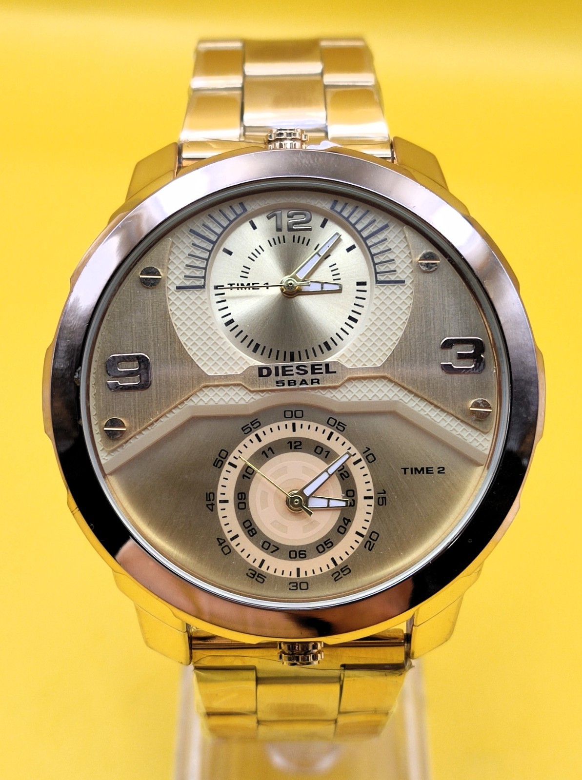 #Refurbished Diesel Only The Brave 5 Bar Dual Time Analog Men’s Wrist Watch