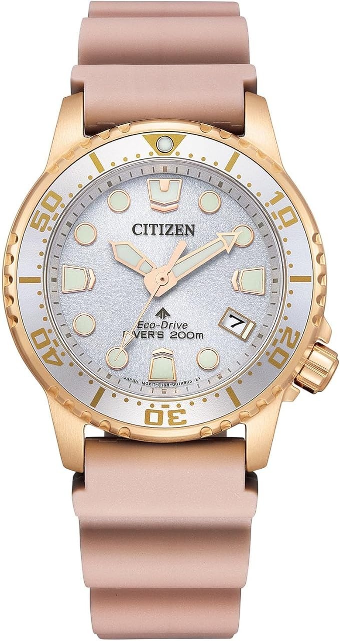 CITIZEN EO2023-00A Promaster Eco-Drive Rose Gold Pink 200m Midsize Diver Watch